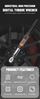 Clé dynamométrique à bouton à grand écran métrique 60NM personnalisable OEM, ensemble de clés à douille en acier au carbone industriel pour réparation de moto, poli