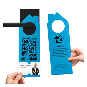 Carton de papier <span class=keywords><strong>immobilier</strong></span> personnalisé, je ne suis pas juste un agent <span class=keywords><strong>immobilier</strong></span>, impression bouton cintres de porte Flyers - Product Image 3