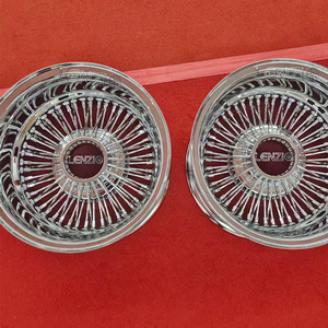Nouvelles jantes à rayons gravées 13/14 pouces en acier chromé doré de luxe pour voiture classique, garantie 1 an - Product Image 2