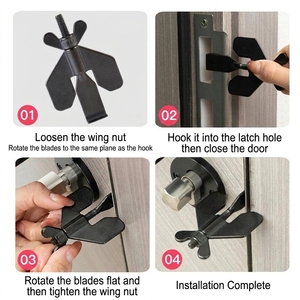 <b>Portable</b> Stainless Steel Door Stop Hotel <b>Lock</b> Privacy Door Stop for Any Doors Anti-Theft Stopper for Home Security Doorstop - Product Image 3