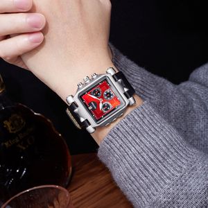 Produttore di Orologi Personalizzati OEM ODM, Orologio al Quarzo Vintage Quadrato Semplice, Cronografo Elegante alla Moda con Cinturino a Catena per <span class=keywords><strong>Uomo</strong></span> - Product Image 3