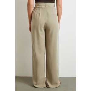 <b>Linen</b> <b>Palazzo</b> Trousers High Waist Wide Leg Gray Minimalist Breathable Women's <b>Pants</b> - Product Image 1