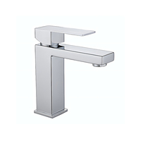 Robinet de salle de bain chromé à facettes multiples, eau chaude et froide, pour lavabo, robinet doré traditionnel, robinet de lavage carré