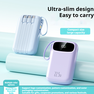 Banco <span class=keywords><strong>de</strong></span> Energía <span class=keywords><strong>de</strong></span> Regalo para Empleados, 10000mAh, Banco <span class=keywords><strong>de</strong></span> Energía para Portátil, Carga Rápida <span class=keywords><strong>de</strong></span> 15W/18W, Pantalla LED, Cables Integrados, Logotipo Personalizado - Product Image 4