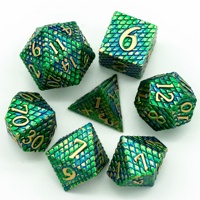 Udixi Polyhedral RPG Dungeons and Dragons Jeu de dés en métal personnalisé avec logo et motif d'écailles de dragon