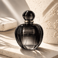 Flacon de parfum de luxe en verre, rond, avec couvercle en cristal et bouchon à pression, 30 ml, 100 ml, Europe, Moyen-Orient