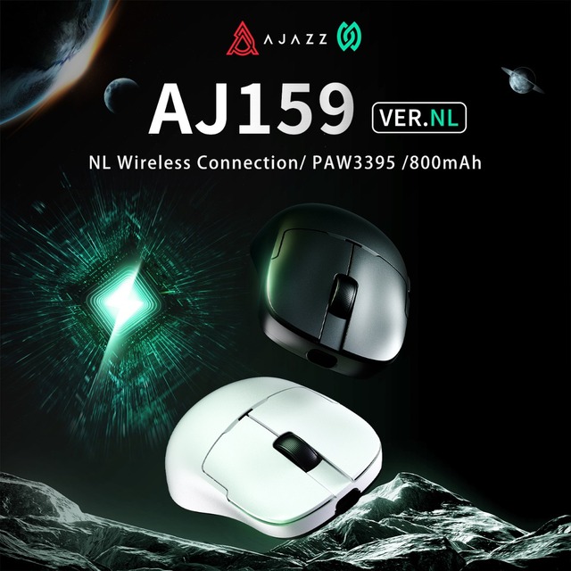 Ajazz AJ159 NL Wireless Mouse Ergonomic Lightweight 12000DPI 2.4G Gaming Mouse