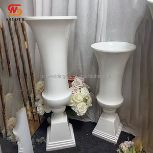 Jarrón Alto de Fibra de Vidrio Blanco <span class=keywords><strong>SMS</strong></span> para Decoración de Bodas, Centros de Mesa, Soporte para Jarrón de Flores Tipo Trompeta para Decoración de Pasillos de Boda - Product Image 5