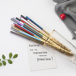 <span class=keywords><strong>Palillos</strong></span> Chinos <span class=keywords><strong>de</strong></span> <span class=keywords><strong>Acero</strong></span> Inoxidable Reutilizables para Restaurante, con Logotipo Personalizado, Ecológicos, Estilo Japonés para Sushi - Product Image 5