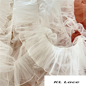 Larghezza 10 cm albicocca Beige poliestere Lolita Organza nastro pizzo 3 d volant volant pizzo per abito da ballo bordo orlo tessili per la casa - Product Image 5