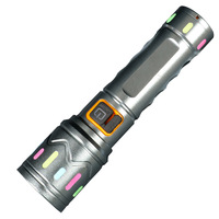Lampe torche télescopique à zoom en alliage d'aluminium, batterie 18650, portée de 1000 m, 3 modes, IP20, laser, extérieur, domestique, d'urgence