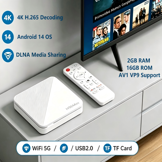 H96 Max Allwinner H313 Android TV Box 2G&16G ROM Quad Core 4K Dual WiFi 6 BT5 Smart Media Player Set Top Box Ready to Ship