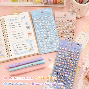 Pegatinas 3D <span class=keywords><strong>Personalizadas</strong></span> de Dibujos Animados, <span class=keywords><strong>Etiquetas</strong></span> Animadas de Plástico Kawaii <span class=keywords><strong>para</strong></span> Diarios, Agendas, Álbumes de Recortes, Embalaje de Regalos, Venta al Por Mayor - Product Image 4