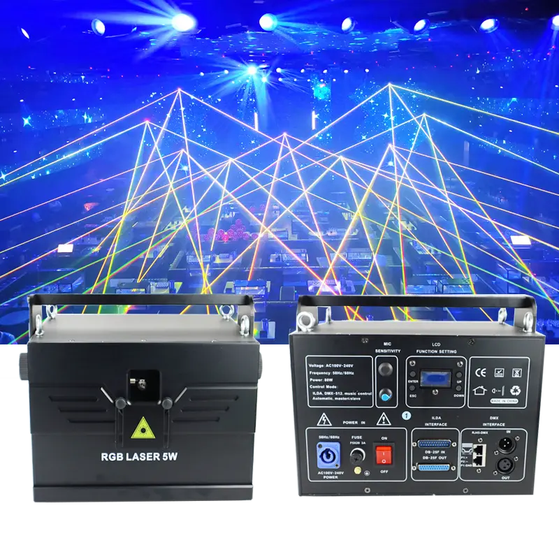 Chuyên nghiệp chất lượng cao LED ánh sáng sân khấu ilda RGB Laser 4 Wát hoạt hình chiếu RGB ánh sáng laser cho KTV DJ Câu lạc bộ disco câu lạc bộ đêm