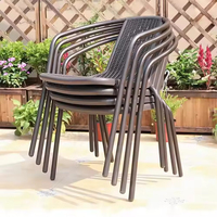 Meubles de jardin, chaise bistro empilable en rotin Acapulco, table, chaise en plastique rotin d'extérieur