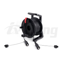 Connecteur à faisceau étendu HXB 15 6 cœurs, enrouleur de câble en plastique portable, fibre optique tactique blindée TPU avec tambour en plastique