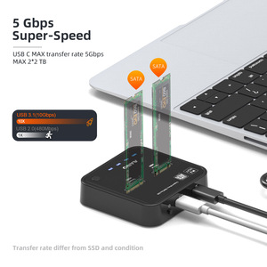 Maiwo USB 3.<span class=keywords><strong>2</strong></span> Type C 10Gbps M.<span class=keywords><strong>2</strong></span> SATA SSD Clone duplicator Docking Station - Product Image 3