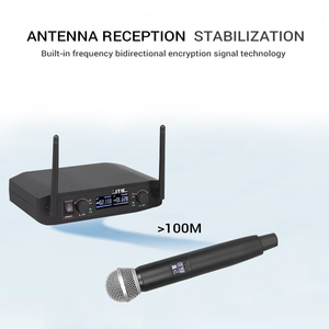 Buena calidad canales duales fuerte estabilidad profesional <span class=keywords><strong>220</strong></span>-260MHz VHF dinámico sistema de micrófono inalámbrico de mano - Product Image 6