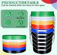 Fûts en plastique de 10 L de style chinois, personnalisables en couleur.