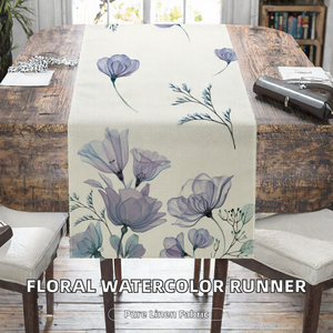 Chemin de table en lin tissé floral, nappe décorative pour la cuisine, la salle à manger, les fêtes et la maison - Product Image 2