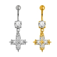 Modische G23 Titan Bauchnabelringe Piercing-Schmuck Kubischer Zirkonia Diamant Schwebende Nabelringe Piercing-Schmuck
