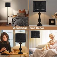 Abat-jour en polyéthylène (PE) tissé ajouré, design moderne, compatible avec les douilles E27/E14, pour lampes de table/sol/suspendues
