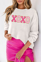 Vente en gros 2025 automne hiver dames Chic blanc joyeux lumineux noël chandails personnalisés femmes Jolly décontracté bouton avant