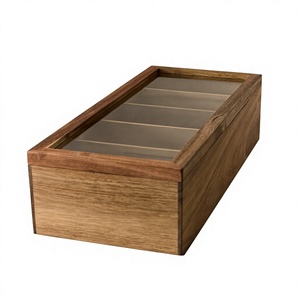 Natural Wood Lacquered <b>Tea</b> Storage <b>Box</b> Removable Dividers Foldable Design Durable Handmade Construction Easy Clean Customizable - Product Image 3