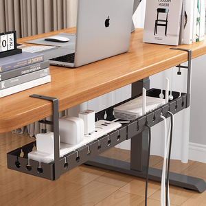 Desktop Cable Organizer Rectangle Hook Type Adjustable Under <b>Desk</b> Storage Solution for Office <b>Computer</b> <b>Desk</b> Management - Product Image 1