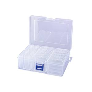Boîte de rangement pour bijoux en plastique transparent avec 24 compartiments pour organiser les perles, utilisation sur le bureau - Product Image 2