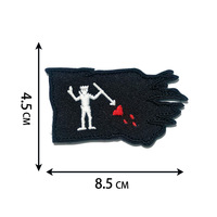 Patchs de barbe noire, drapeau pirate, brodés, en tissu, avec fixation auto-agrippante, motifs crâne, pour moralisation tactique et décoration de sacs
