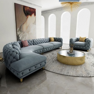 Phong Cách Phương Tây Miếng Bọt Biển Đệm L Hình Góc Vải <span class=keywords><strong>Sofa</strong></span> Set Cho Khách Sạn Nhà Đồ Nội Thất Phòng Khách - Product Image 4