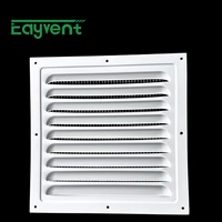 Grille d'aération extérieure en aluminium étanche pour CVC avec grille en maille d'acier inoxydable pour ventilation murale, blanche
