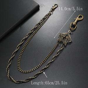 Personnalisé Alliage Métallique Laiton Or Punk Lourd 3D Spider Star Design Double Couche Pantalon Poche Pantalon Portefeuille Jeans Chaîne pour Hommes - Product Image 3