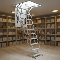 2017 moderne acier serrure de sécurité Loft échelle télescopique rétractable escalier grenier ascenseurs pliant fonction pas cher télescopique rétractable