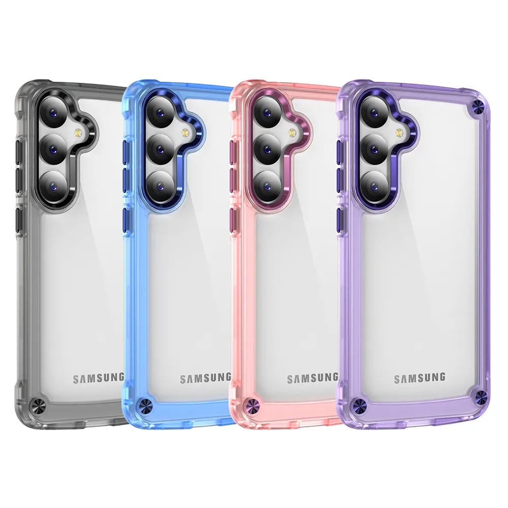 Factory semi color designer metal mobile cell phone accessories cover for fundas samsung galaxy S22 S23 S24 plus ultra clear cas