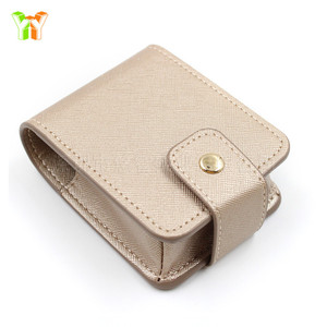 PU leather lipstick case with <b>mirror</b>, portable lipstick pouch for touch-ups, trendy cushion <b>compact</b> storage box, customizable. - Product Image 1