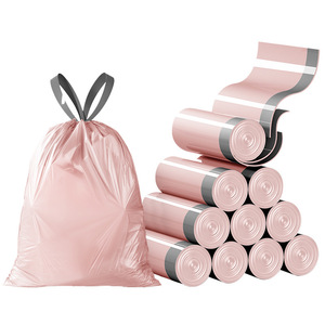 Sacs poubelles épais rose baie glacée avec cordon de serrage, taille L, pour usage domestique et cuisine - Product Image 2