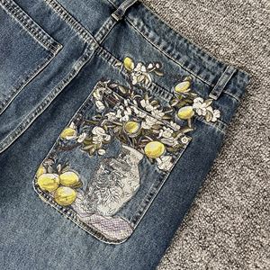 Pantalones Vaqueros DER para <span class=keywords><strong>Hombre</strong></span>, Diseño Floral Bordado de Alta Calidad 2026, Estilo <span class=keywords><strong>Roto</strong></span>, Pierna Ancha, Pantalones Vaqueros Resistentes DERSCHUTZE - Product Image 5