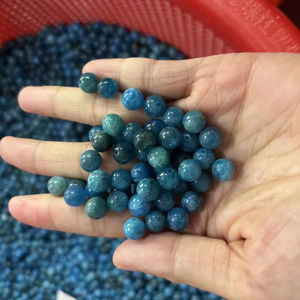 Prezzo di fabbrica all'ingrosso 4mm 6mm 8mm <span class=keywords><strong>blu</strong></span> <span class=keywords><strong>Apatite</strong></span> pietra naturale <span class=keywords><strong>Apatite</strong></span> per orecchini fai da te collana braccialetto creazione di gioielli - Product Image 2