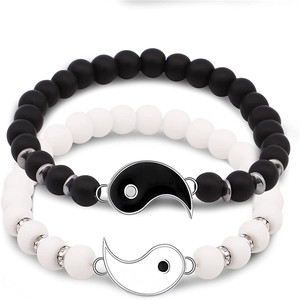 JC Crystal Bestseller Yin <span class=keywords><strong>Yang</strong></span> Taiji Bagua Naturstein Perlenarmband Persönliches Schlichtes Paar Naturstein-Armbänder Schmuck - Product Image 1