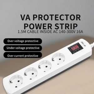 Protector de Voltaje JIUJI JJSVA-FC4 con 4 Tomas de Corriente USB y Voltaje/Corriente Ajustables para Refrigerador - Product Image 5