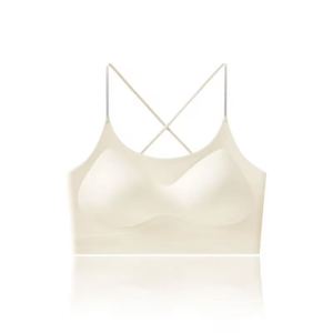 <span class=keywords><strong>Reggiseno</strong></span> invisibile color carne <span class=keywords><strong>con</strong></span> spalline sottili glitterate per outfit quotidiani senza cuciture - Product Image 2