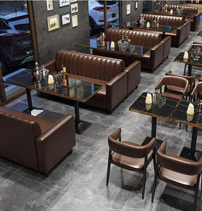 Commercio all'ingrosso stand tavolo sedia Set per bar nero divano sedia Kit di mobili per il ristorante commerciale divano sedia Set tavolo - Product Image 4