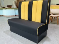 Banquette de restaurant en velours noir et jaune, en similicuir PU, avec dossier haut, rembourrée, pour mobilier commercial de restaurant