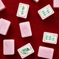 Tuiles de Mahjong Américaines en Opale Rose de Luxe, Ensemble de 160 Tuiles, Artisanat en Acrylique Premium, Collection Héritage Chinois pour les Vacances