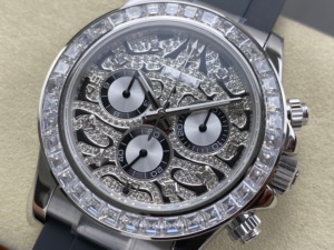 Montre mécanique en moissanite de qualité supérieure 40 mm RX Factory Acier 904L Mouvement 4130 Verre saphir 2455 Bracelet en nylon Étanchéité 50 bars - Product Image 2