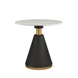 Mesa de comedor de mármol con patas de doble montaje para restaurantes, mesa de comedor de mármol, color negro y dorado, nuevo diseño popular
