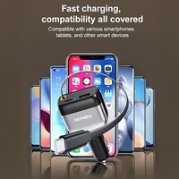Pengisi Daya Mobil USB-C PD QC3.0 Pengisian Cepat Kabel Retractable 85cm 84W 2 Port USB untuk Ponsel