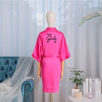 Robe de mariée Hstyle pour femme, kimono en satin, robes de demoiselle d'honneur pour fête de mariage, robes de mariée pour le matin, vêtements de nuit, peignoir HS1702